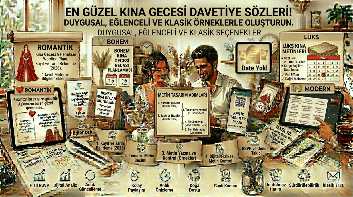 Kına Gecesi Davetiye Sözleri (Duygusal + Eğlenceli)