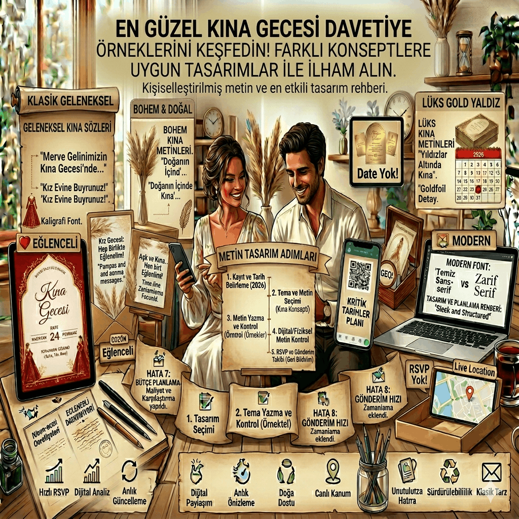 Kına Gecesi Davetiye Örnekleri (İlham Veren Tasarımlar)