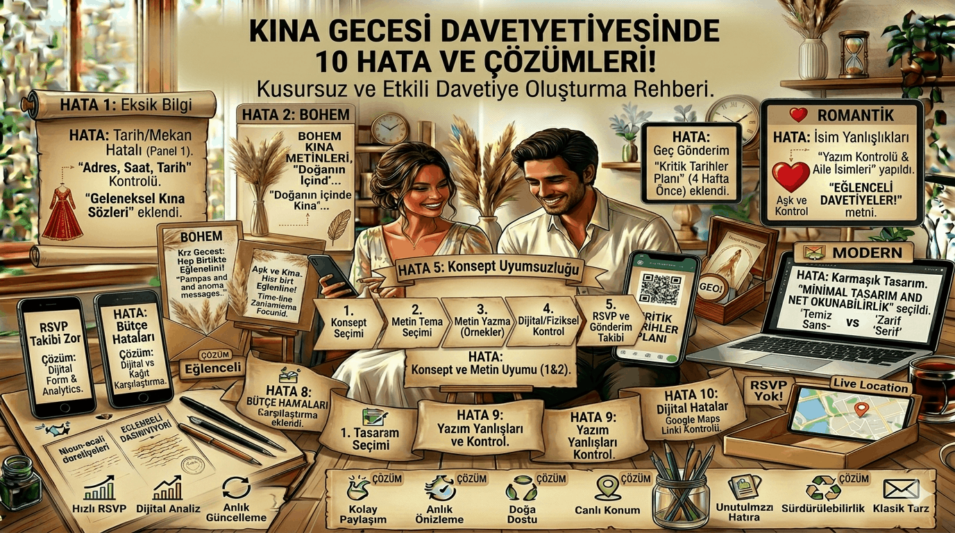 Kına Gecesi Davetiye Örnekleri (İlham Veren Tasarımlar)